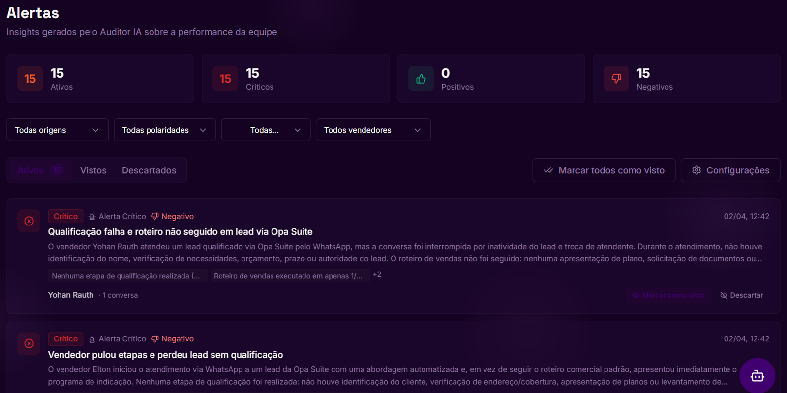 Aderência ao Script